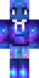 Princess of the galaxy Minecraft skin, front view